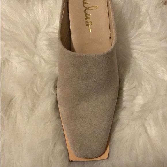 ✨NIB✨Lulu’s Ivory Suede Square Toe Mules - Picture 8 of 11